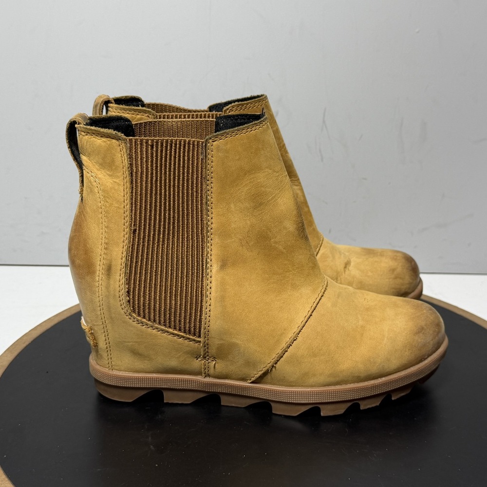 Sorel Boots Womens Size 7 Brown Nubuck Chelsea Wedge Ankle Booties NL3022-224